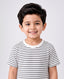 Premium Cotton Shirt for Boys –Black & White Striped