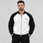 "ZETA" Two-Tone Raglan Full Zip-Up Bomber Sweatshirt – Black & White