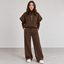 Women Modern Panel Short-Sleeve Co-Ord Set | Chocolate Brown