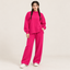Minimalist Mockneck Side-Slit Sweatshirt & Wide-Leg Co-Ord Set – Hot Pink