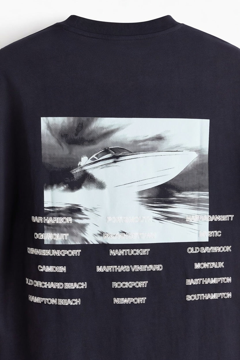 Black Premium Printed Cotton T-Shirt