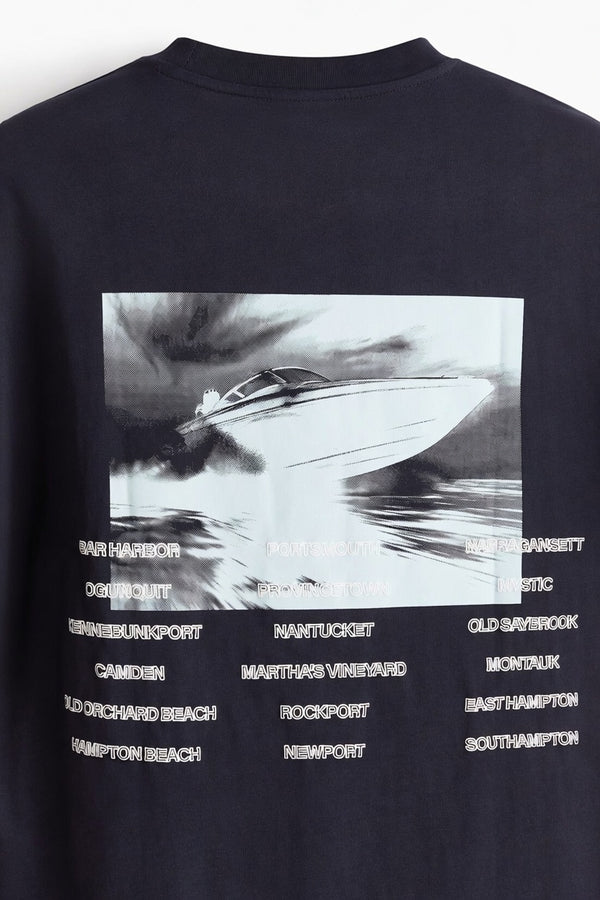 Black Premium Printed Cotton T-Shirt