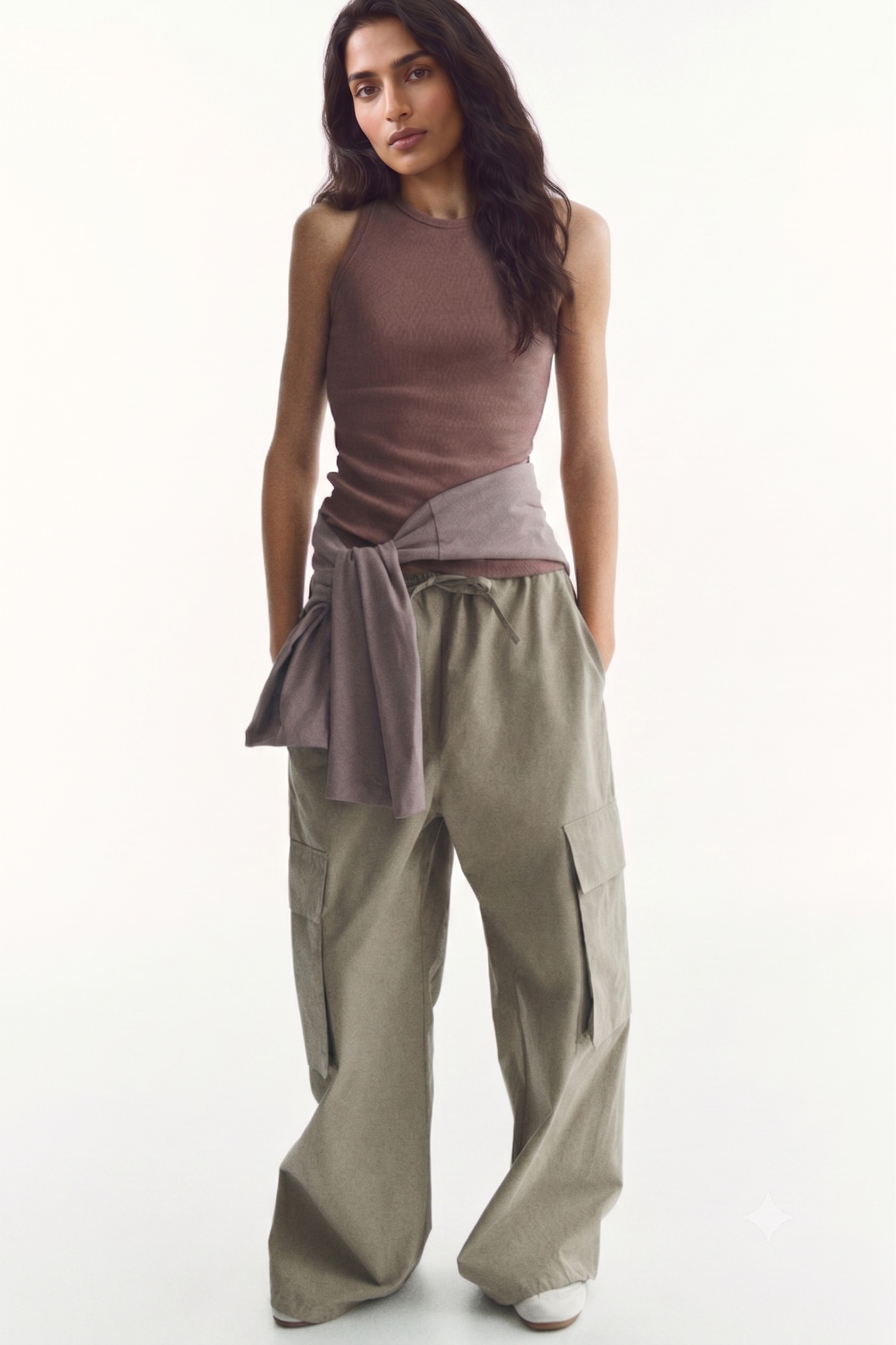 Light Brown Premium Cotton Sleeveless T-Shirt