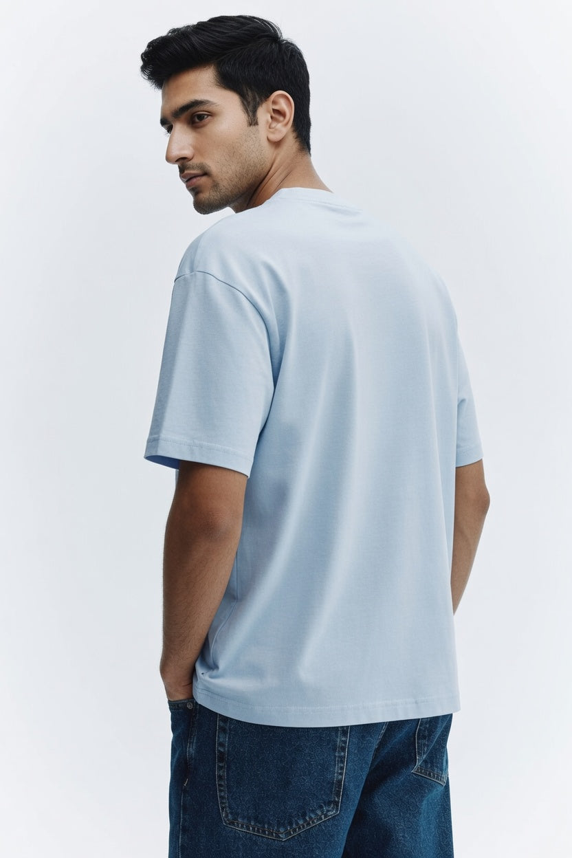 Sky Blue Premium Cotton T-Shirt