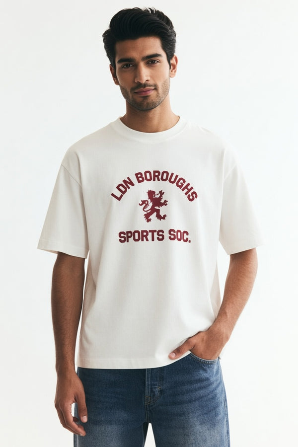 White Premium Printed Cotton T-Shirt