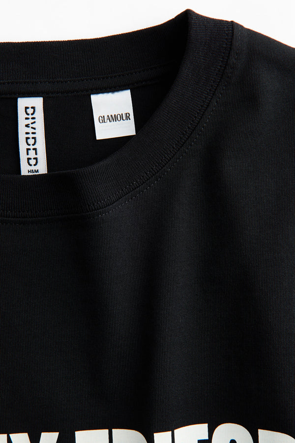 Black Premium Printed Cotton T-Shirt