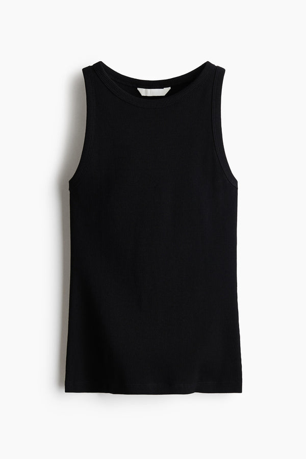 Black Premium Cotton Sleeveless T-Shirt