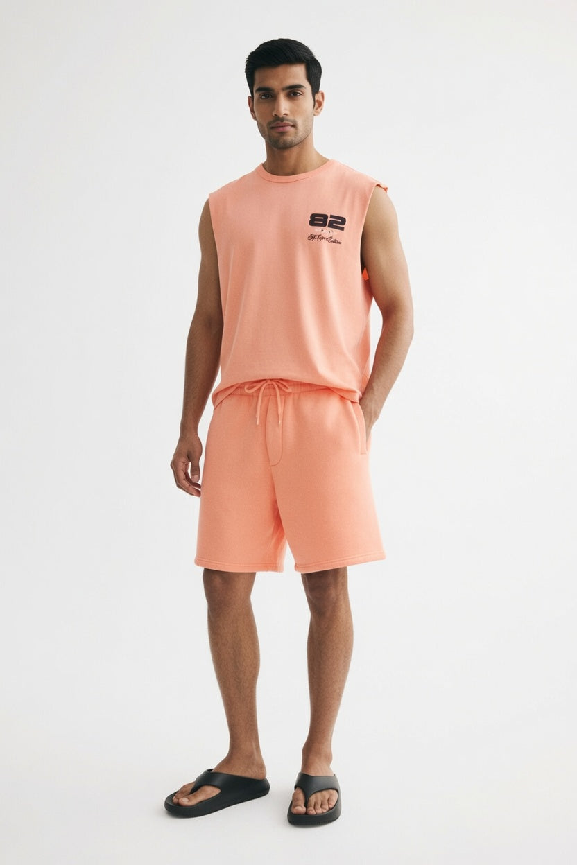 Orange Premium Cotton Sleeveless T-Shirt Secondary image