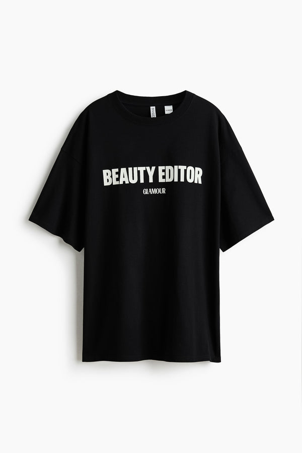 Black Premium Printed Cotton T-Shirt