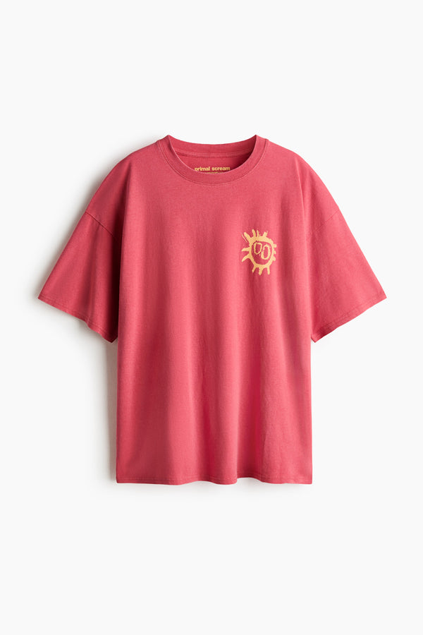 Pink Premium Printed Cotton T-Shirt