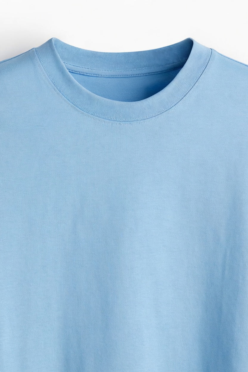 Sky Blue Premium Cotton T-Shirt