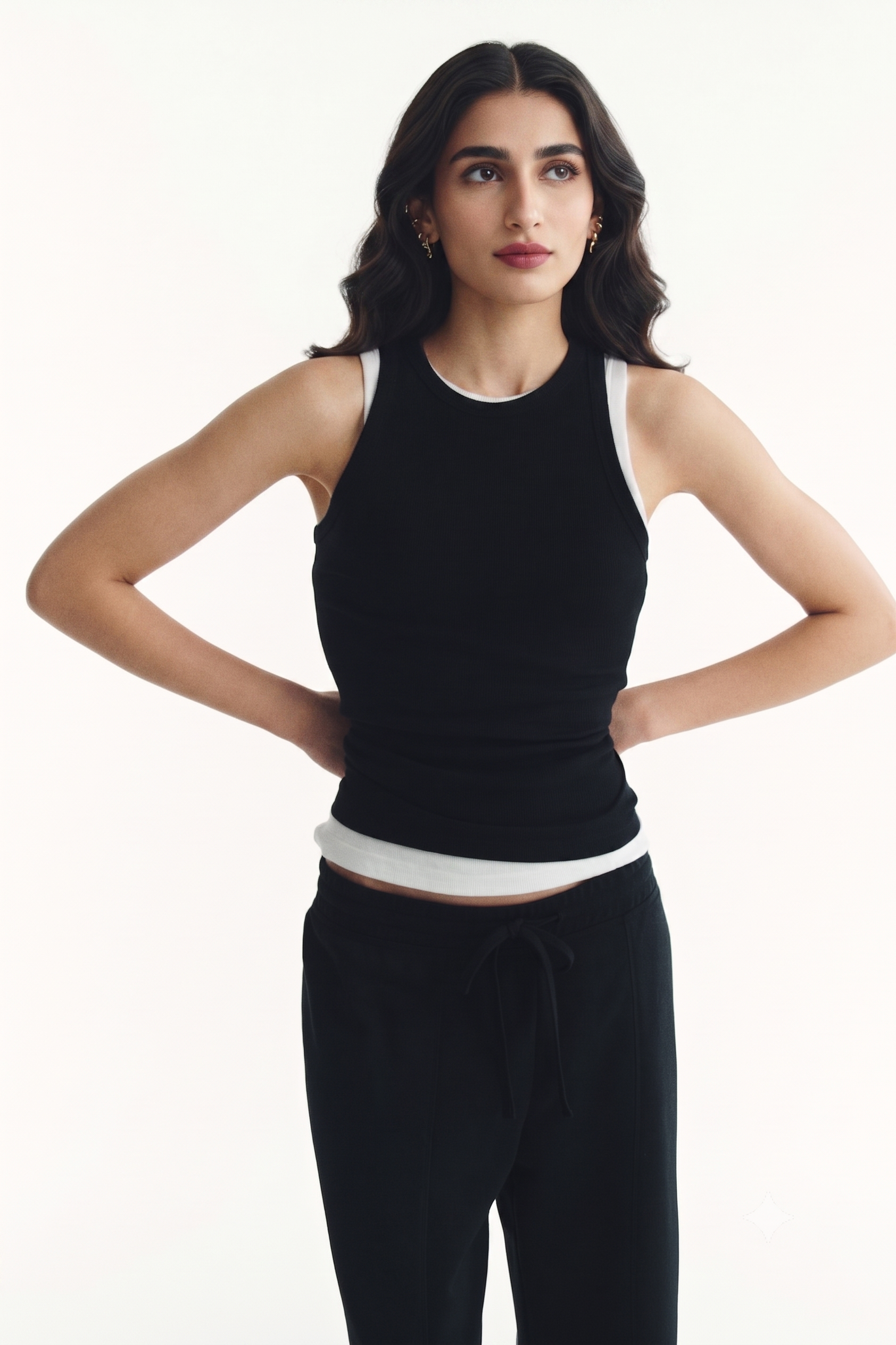 Black Premium Cotton Sleeveless T-Shirt Main image