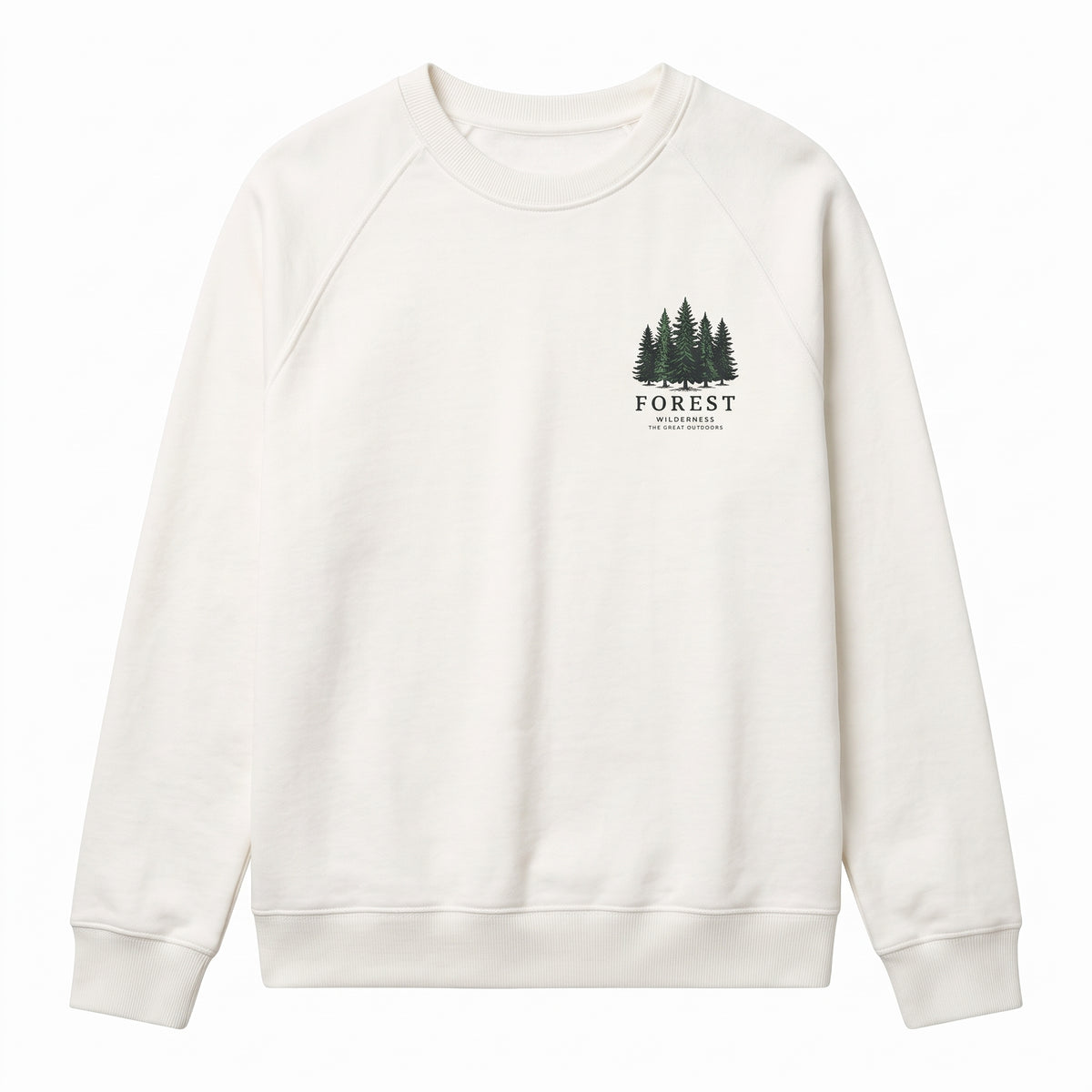 Forest Wilderness Pine Tree Minimalist Graphic Crewneck Sweatshirt –  Off White