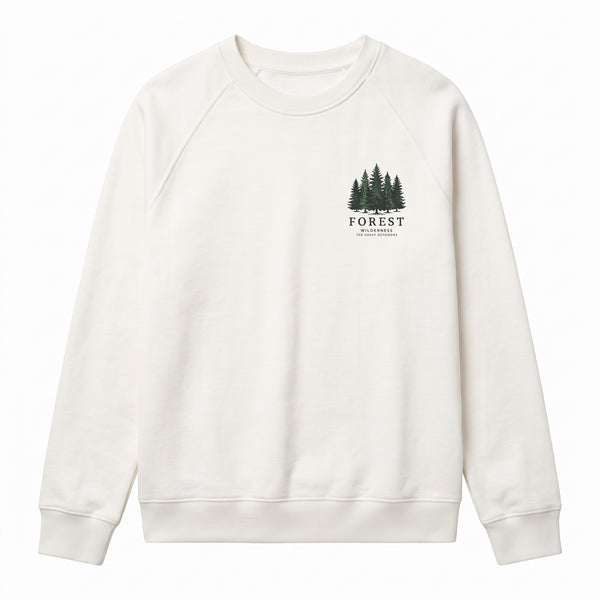 Forest Wilderness Pine Tree Minimalist Graphic Crewneck Sweatshirt –  Off White