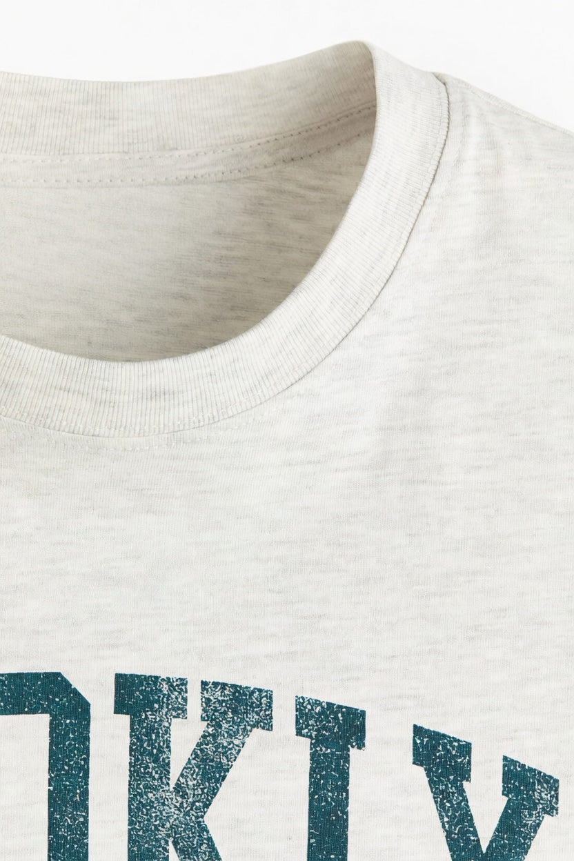 White Premium Printed Cotton T-Shirt