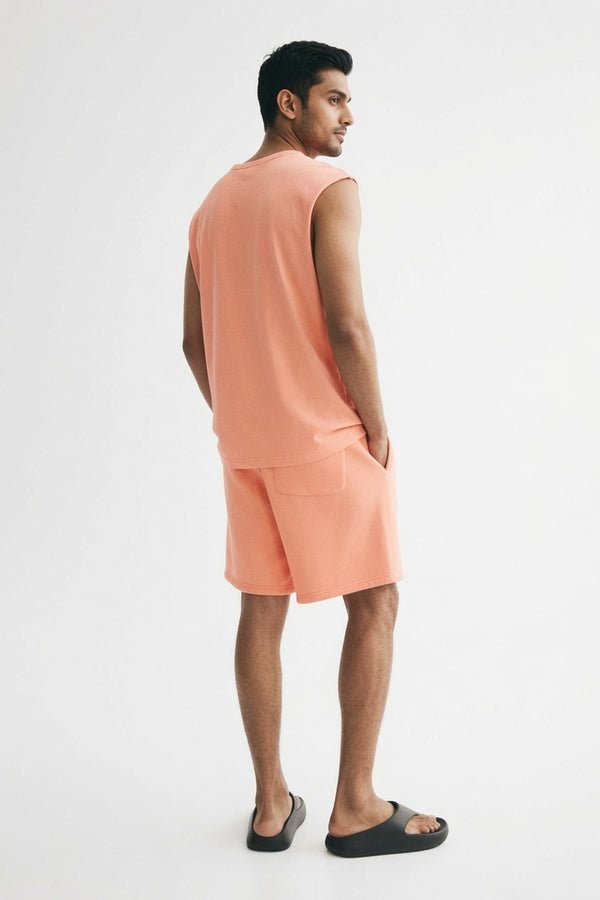 Orange Premium Cotton Sleeveless T-Shirt