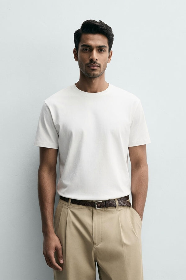 White Premium Cotton T-Shirt