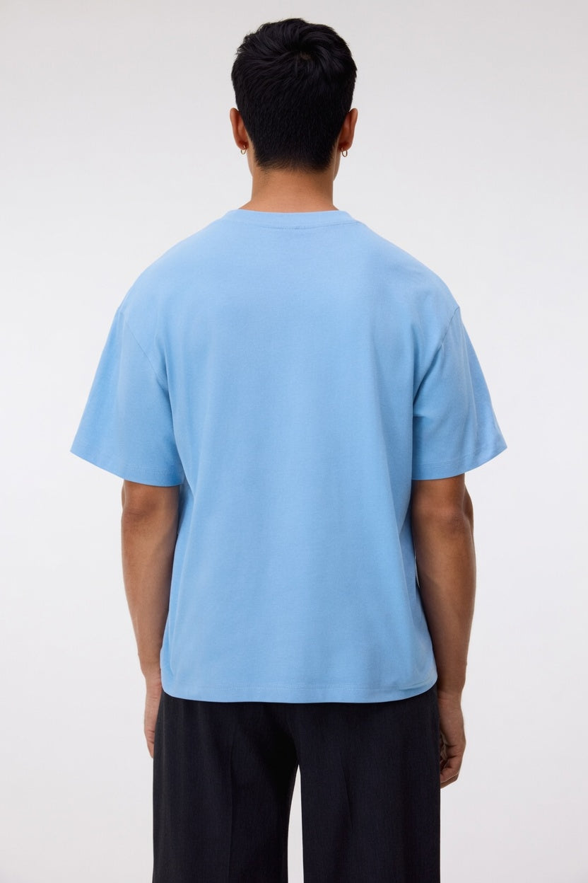 Sky Blue Premium Cotton T-Shirt