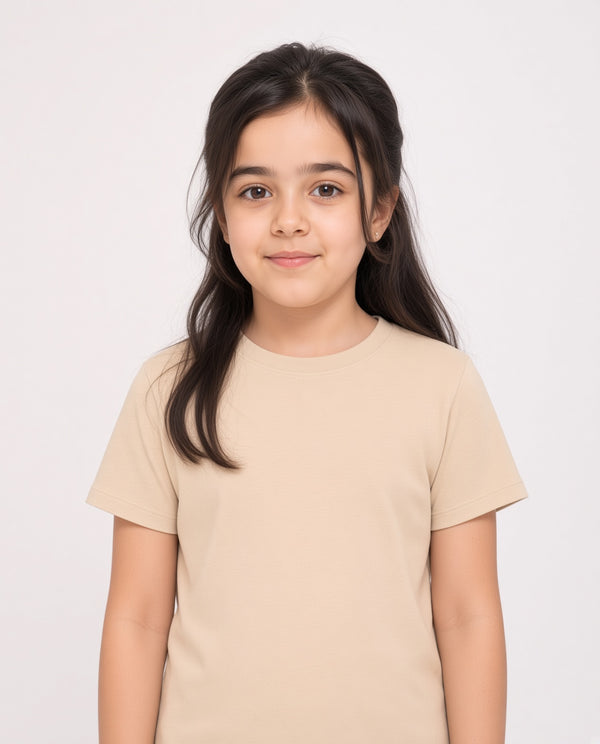 Premium Cotton Shirt for Girls – Beige