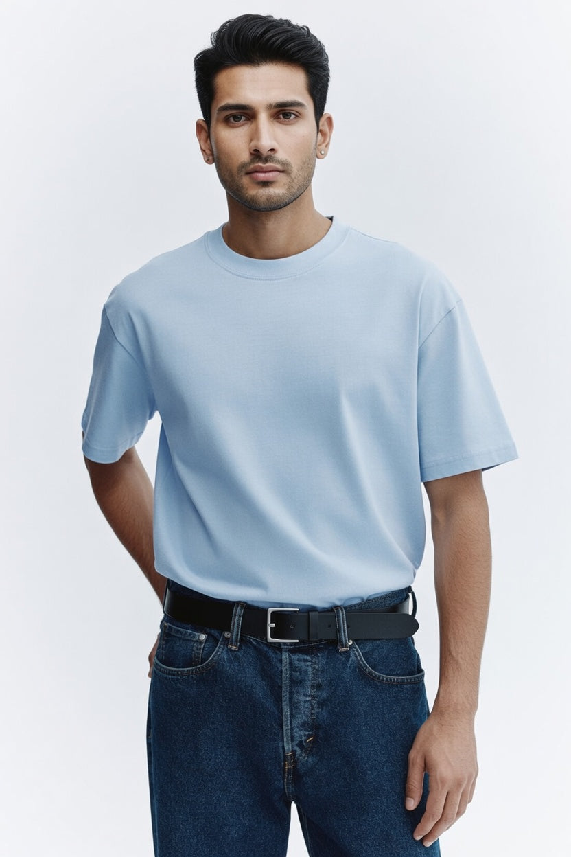 Sky Blue Premium Cotton T-Shirt Secondary image