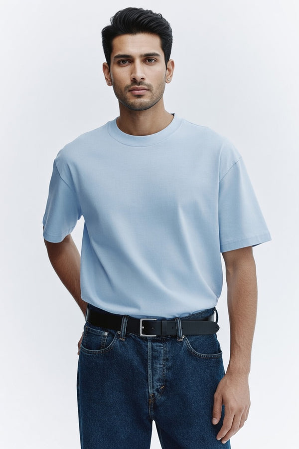 Sky Blue Premium Cotton T-Shirt