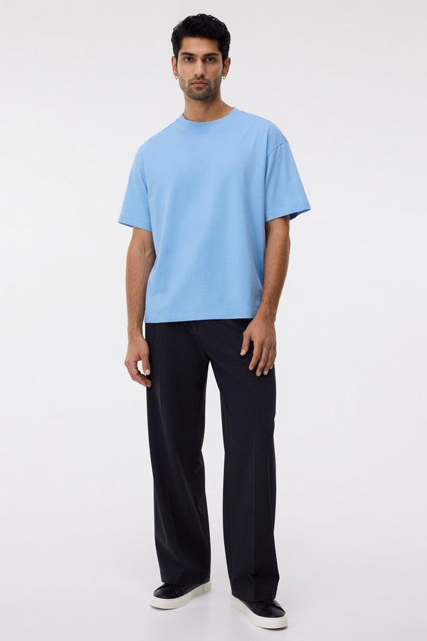 Sky Blue Premium Cotton T-Shirt