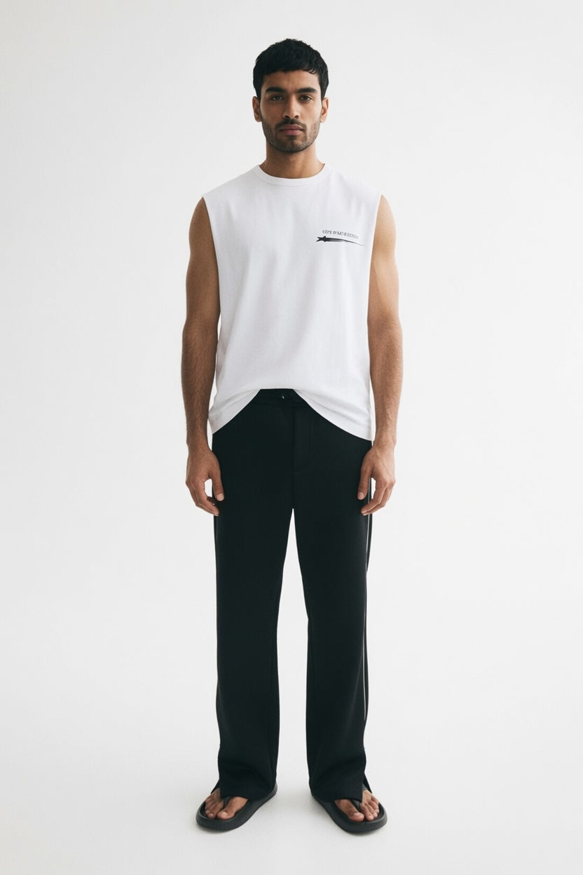White Premium Cotton Sleeveless T-Shirt