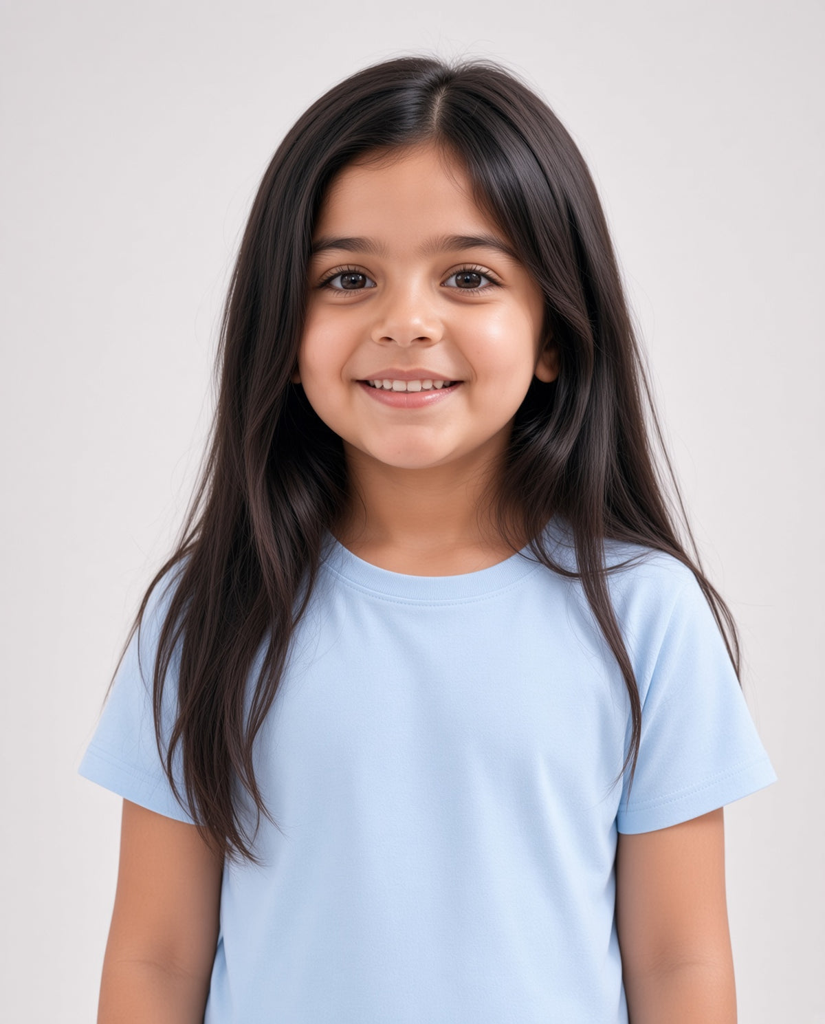 Premium Cotton Shirt for Girls – Sky Blue Main image
