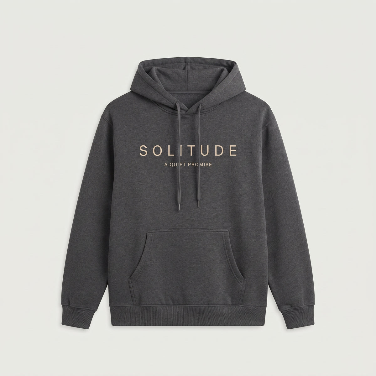 Solitude Typography Pullover Hoodie | Charcoal Grey