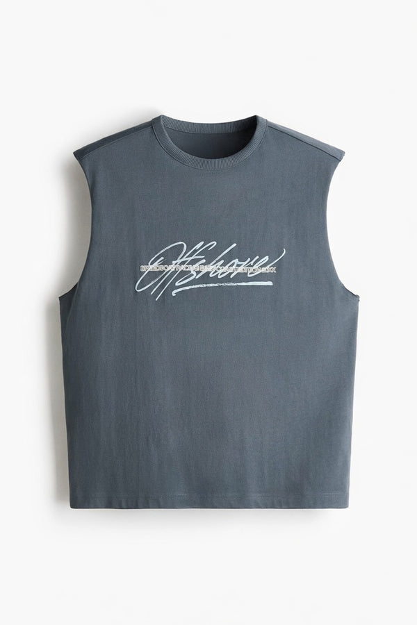 Gray Premium Cotton Sleeveless T-Shirt