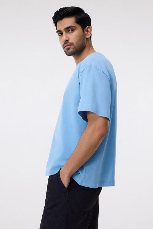 Sky Blue Premium Cotton T-Shirt