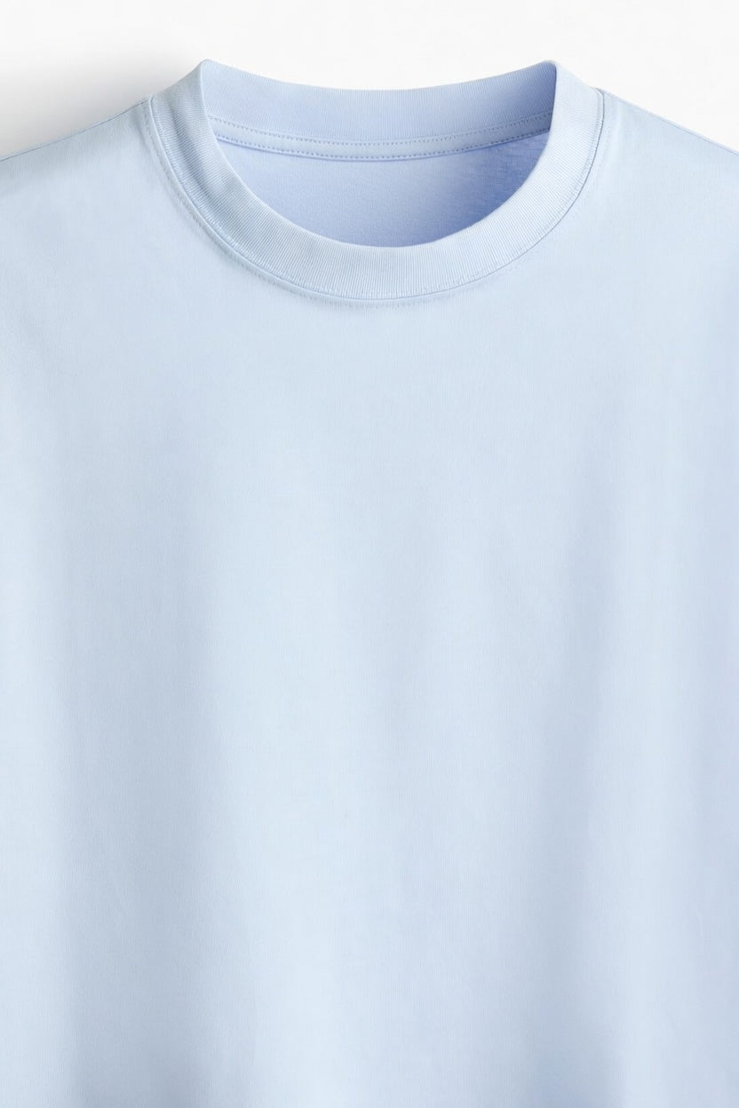 Sky Blue Premium Cotton T-Shirt
