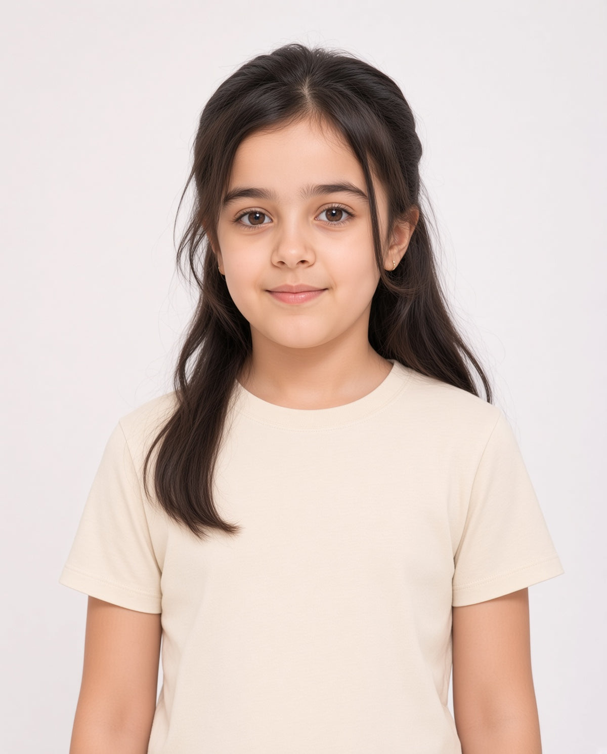 Premium Cotton Shirt for Girls – Soft Beige Main image