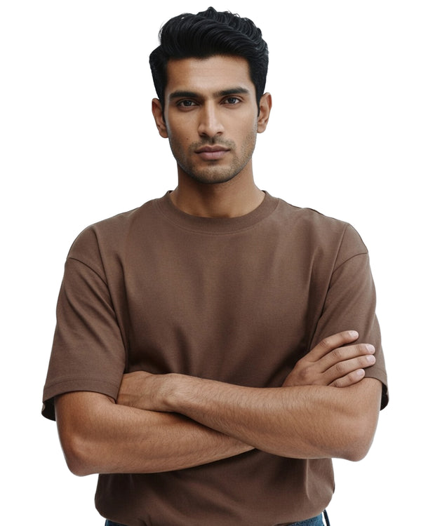 Chocolate Brown Premium Cotton T-Shirt