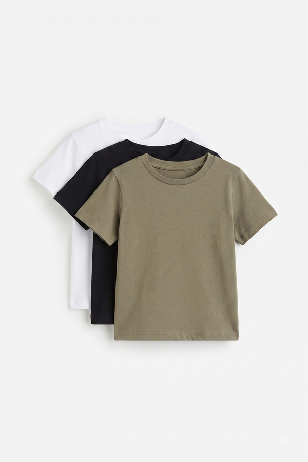 Kids Premium Cotton T-Shirt 3-Pack KD01