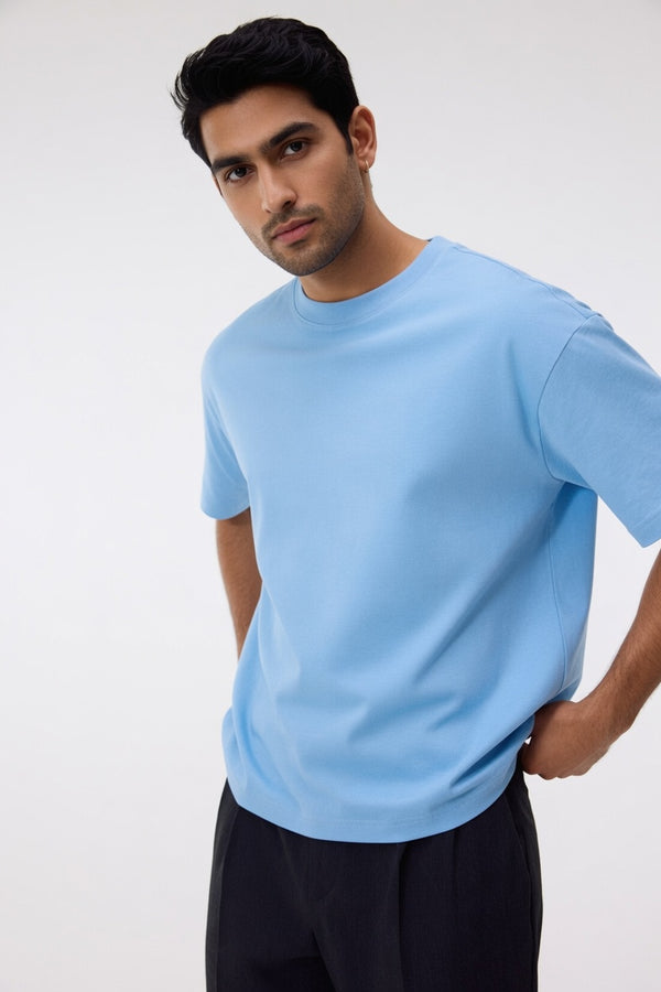 Sky Blue Premium Cotton T-Shirt