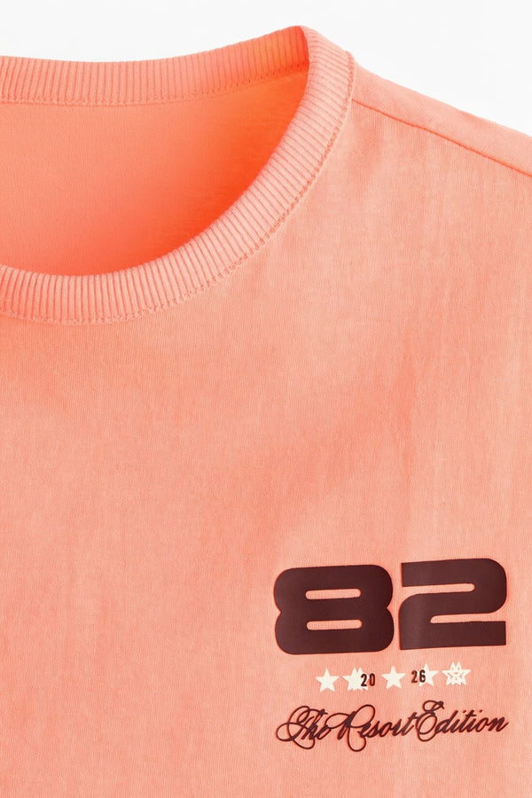 Orange Premium Cotton Sleeveless T-Shirt