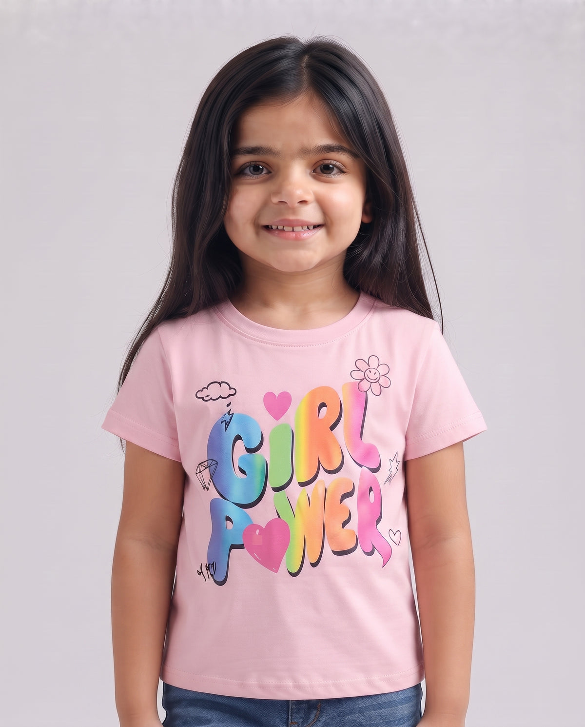 Kids premium printed t shirt- Pink Main image