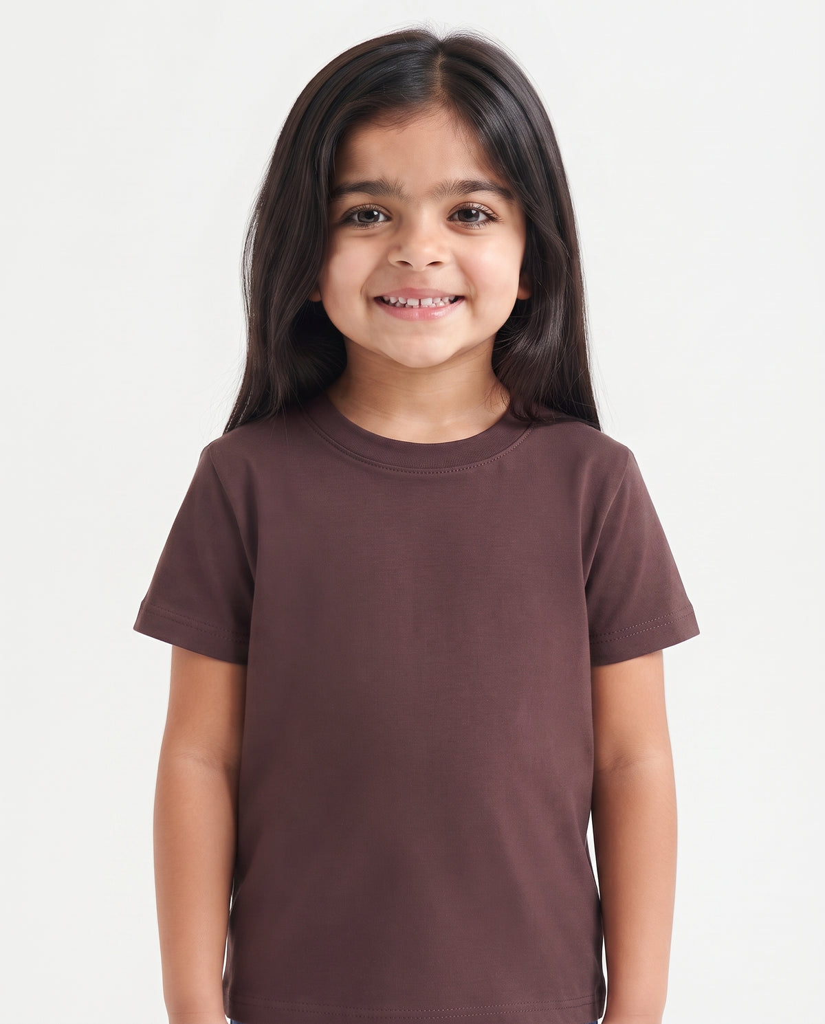 Premium Cotton Shirt for Girls – Chocolate Brown Main image