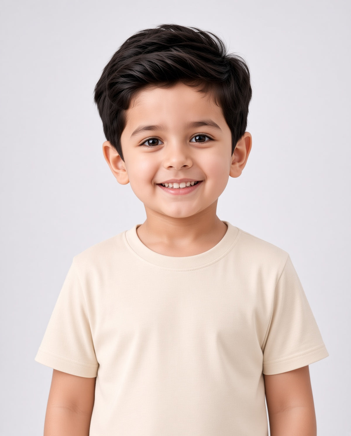 Premium Cotton Shirt for Boys –Soft Beige Main image