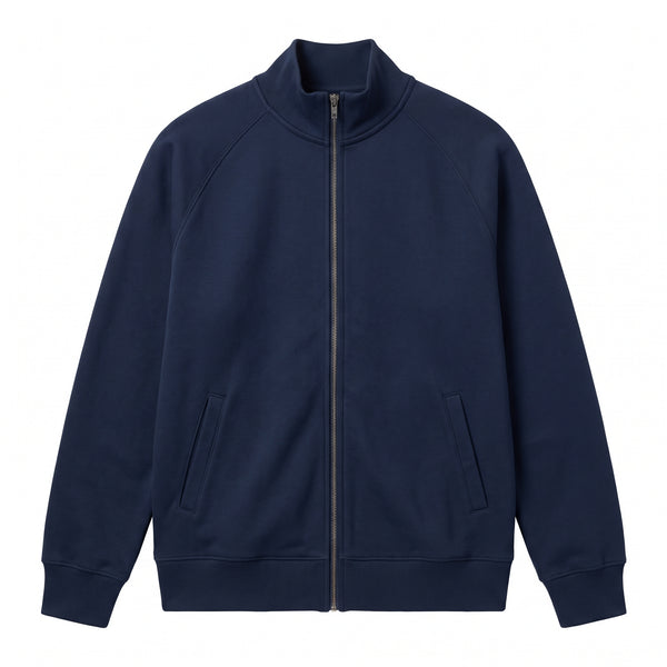 ZETA 09 Collegiate Print Full-Zip Sweatshirt – Navy Blue
