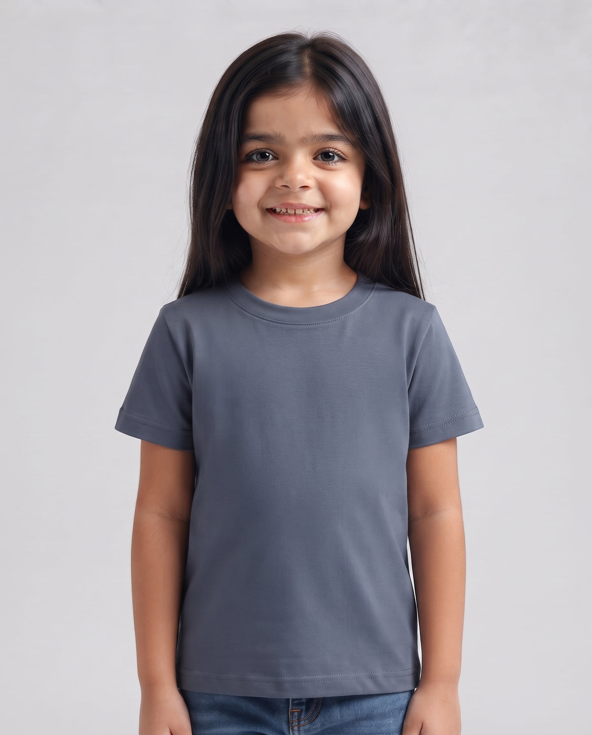 Premium Cotton Shirt for Girls – Muted Navy Main image