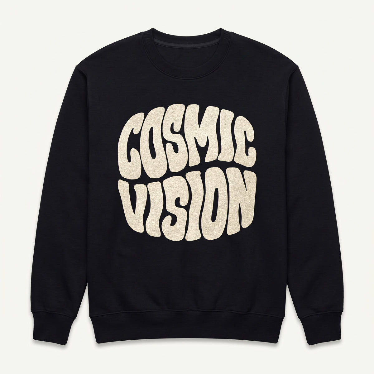 Cosmic Vision Graphic Printed Crewneck Sweatshirt – Black