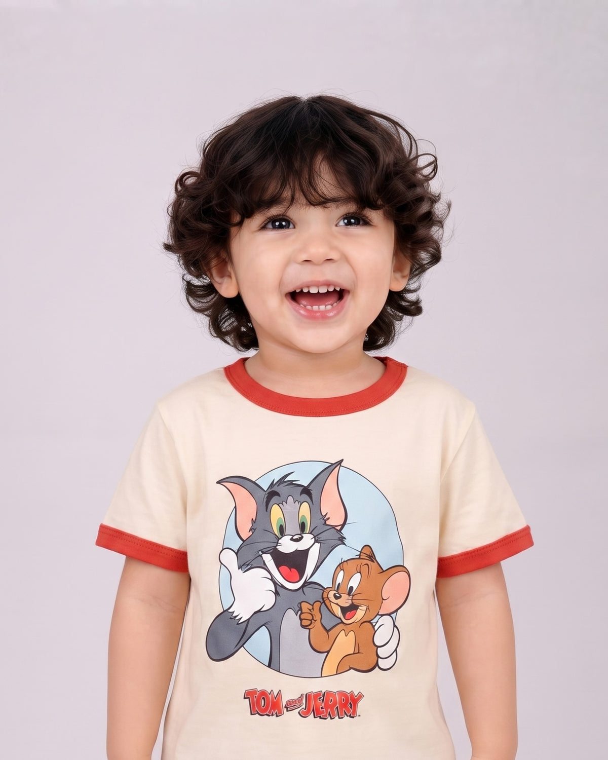 Kids premium printed t shirt-Off White Main image