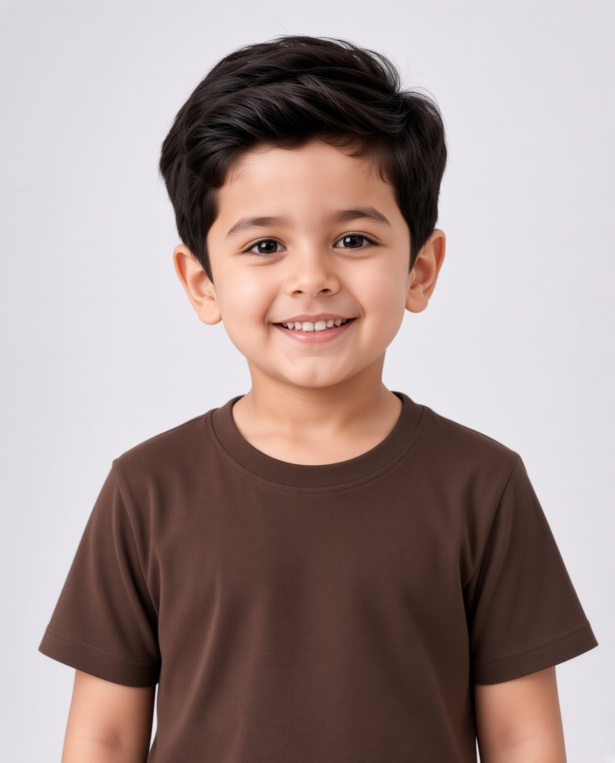 Premium Cotton Shirt for Boys – Chocolate Brown Main image