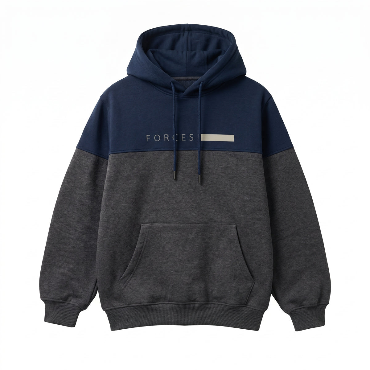 Forces Two-Tone Colorblock Hoodie | Navy & Charcoal