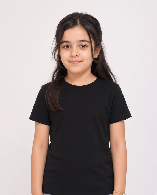 Premium Cotton Shirt for Girls – Black