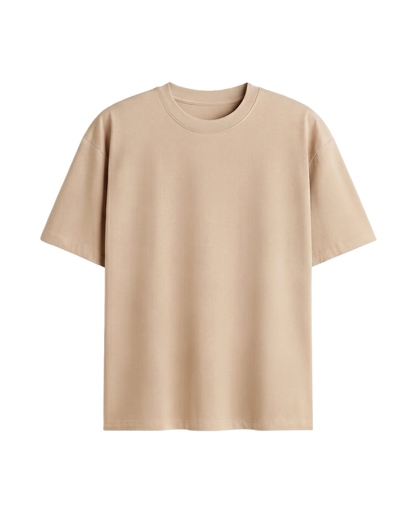 Light Beige Premium Cotton T-Shirt