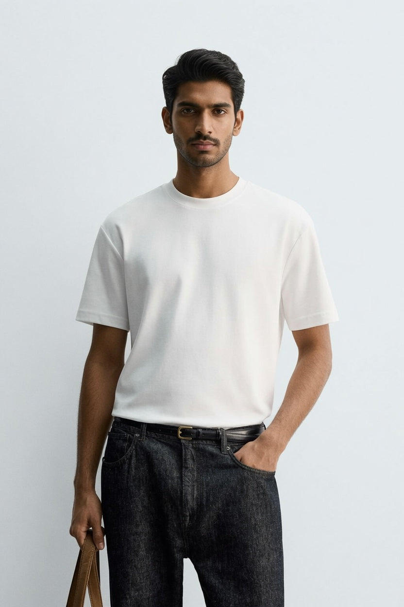 White Premium Cotton T-Shirt