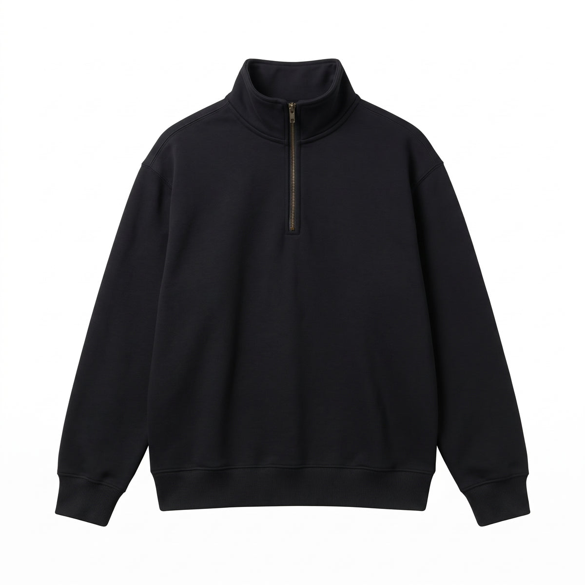 Essential Solid Quarter-Zip Fleece Sweatshirt – Heather Grey (Color Variations Available)